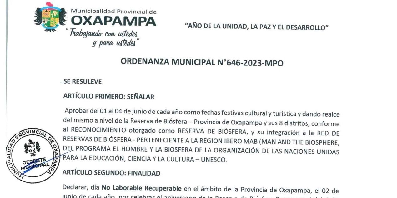 Ordenanza N 646-2023-MPO